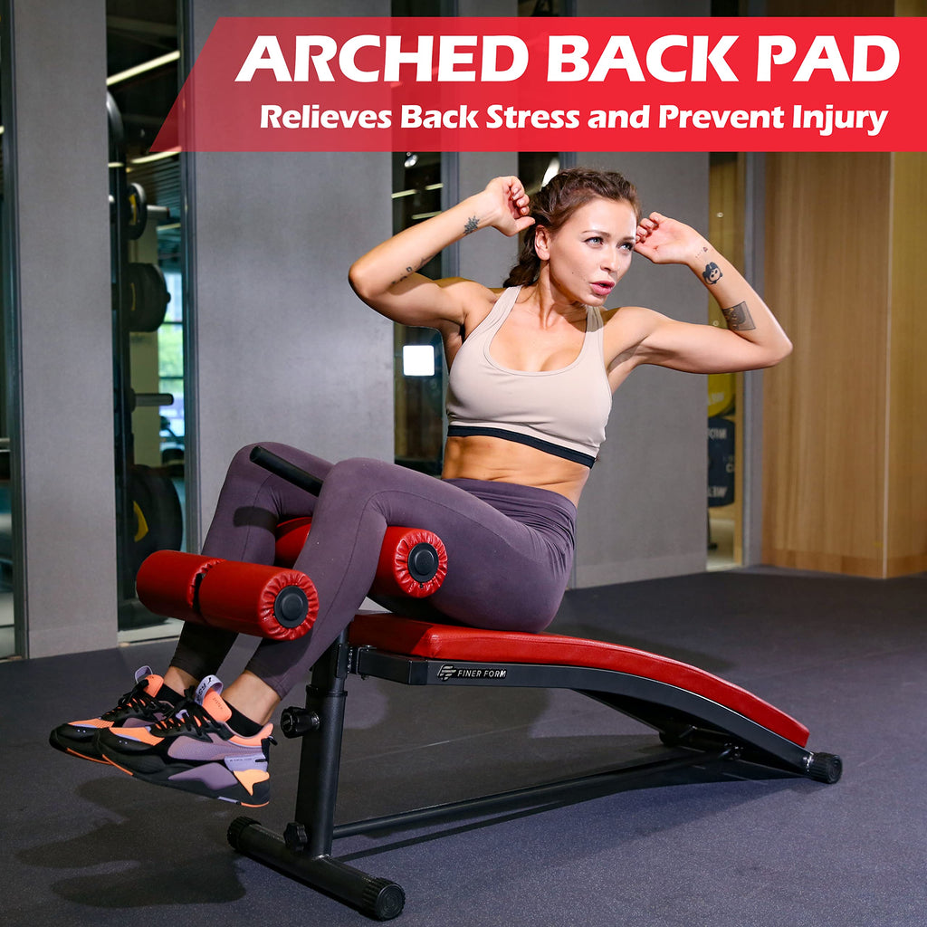 Gym-Quality Sit Up Bench With Reverse Crunch Handle - Solid Ab Workout Equipment For Your Home Gym. More Effective Than An Ab Ma