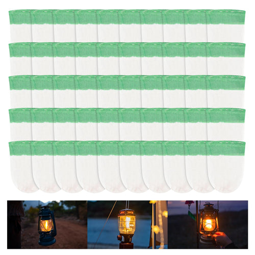 50PCS Propane Lantern Mantles String Tie Lantern Mantles Lantern Cover U-Shape Gas Lamp Mantles for Outdoor Camping Lantern, 7.5