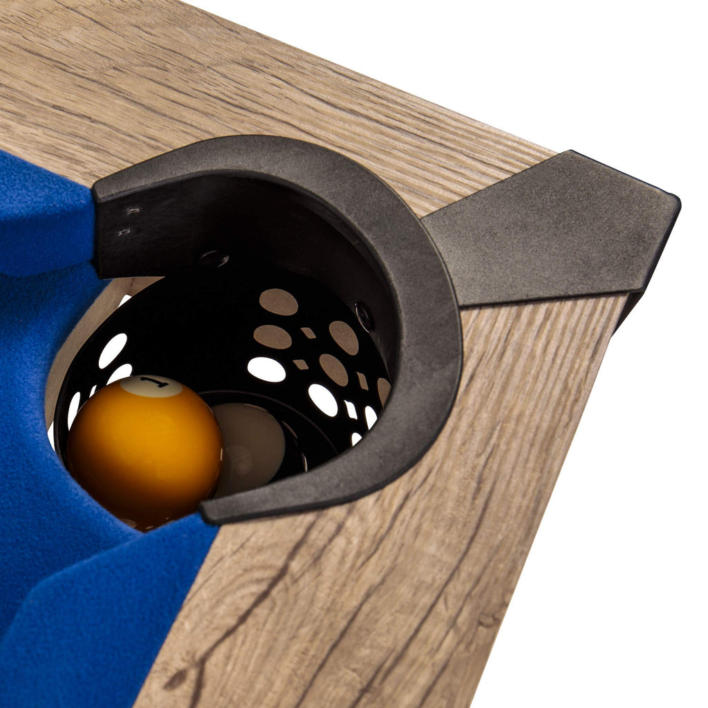 American Legend Kirkwood 84       Billiard Table With Rustic Blond Finish, K-Shaped Legs And Royal Blue Cloth