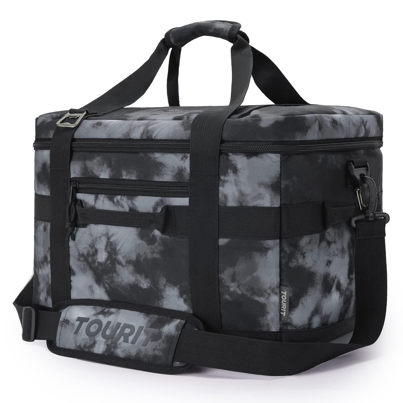 TOURIT Insulated Collapsible Cooler Bag, 48-Can 32L Large Soft Cooler for Picnic, Beach, Work, Travel, Tie-Dyed Black