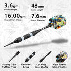Viper Black Ice Soft Tip Darts With Silver Rings, 16 Grams