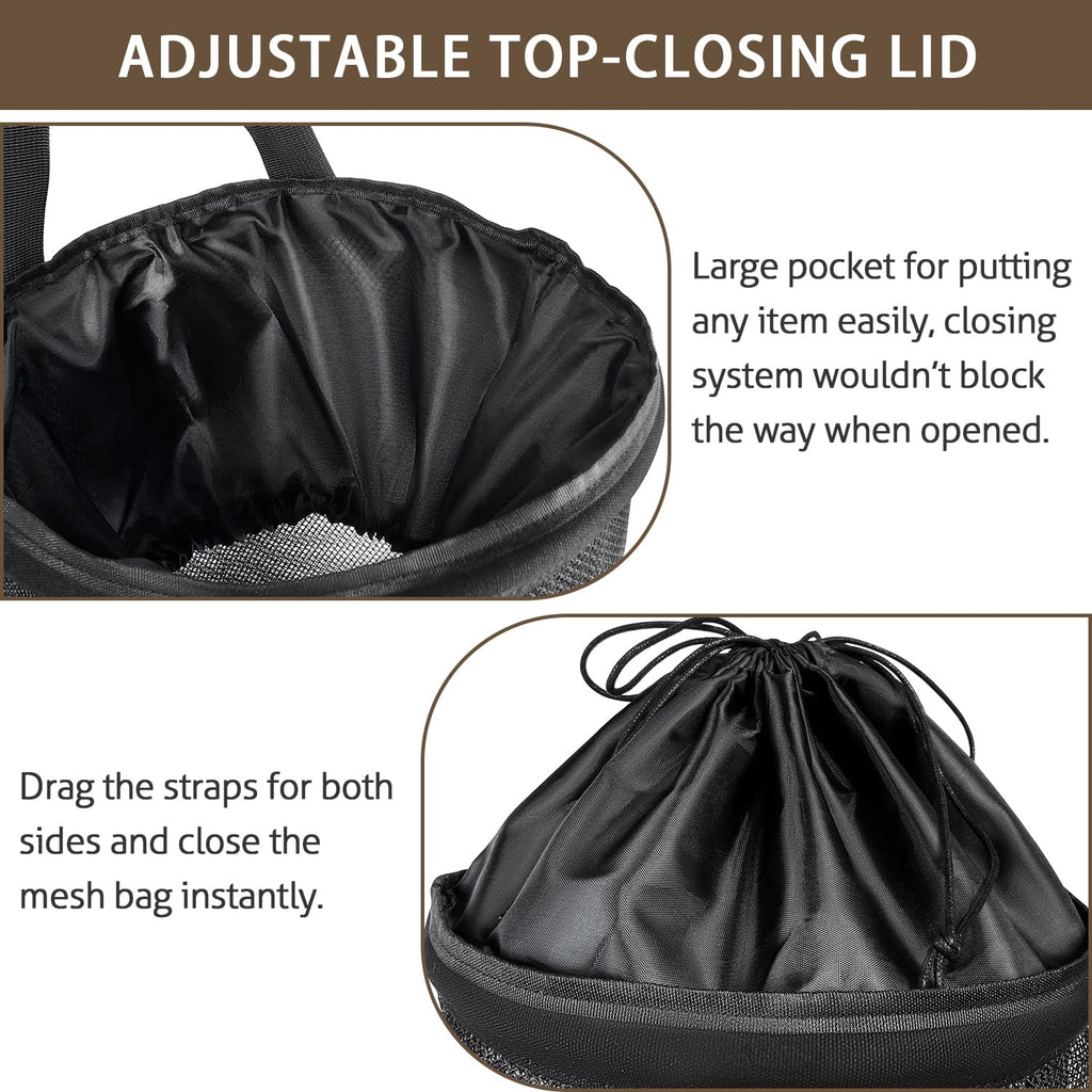 Golf Push Cart Accessories - Golf Push Cart Backside Extension Storage Bag With Top-Closing Lid, Access To The Items Easily, Bla