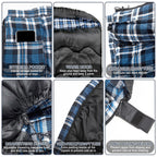Forinbuy Winter Cotton Flannel Double Sleeping Bag,Queen Size Sleeping Bag For Adults, Cold Weather Waterproof 2 Person Sleeping