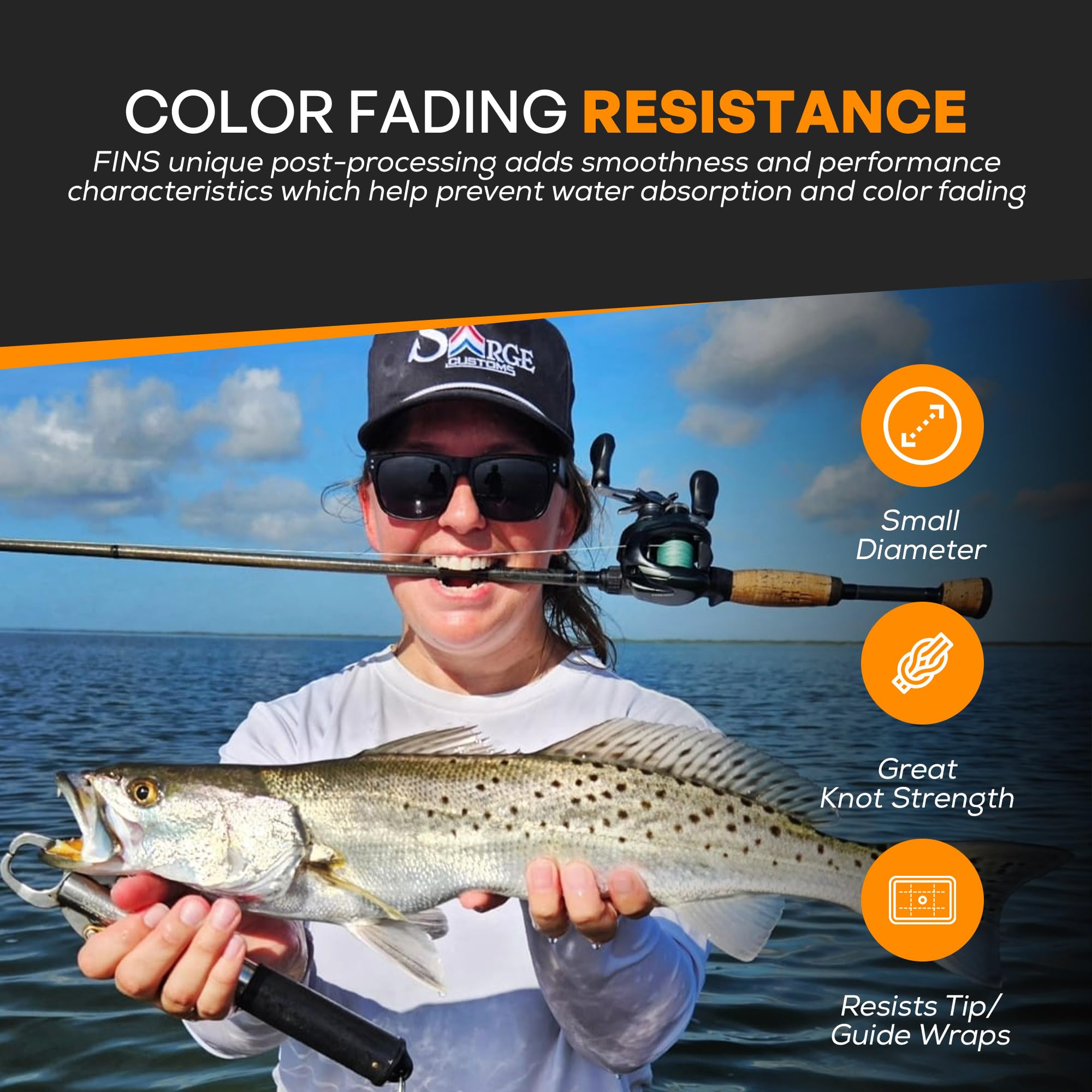Fins Windtamer Braided Fishing Line - Versatile, Compact Braid For All Fisheries, Reduces Wind Knots And Rod Tip Wraps - High Pe