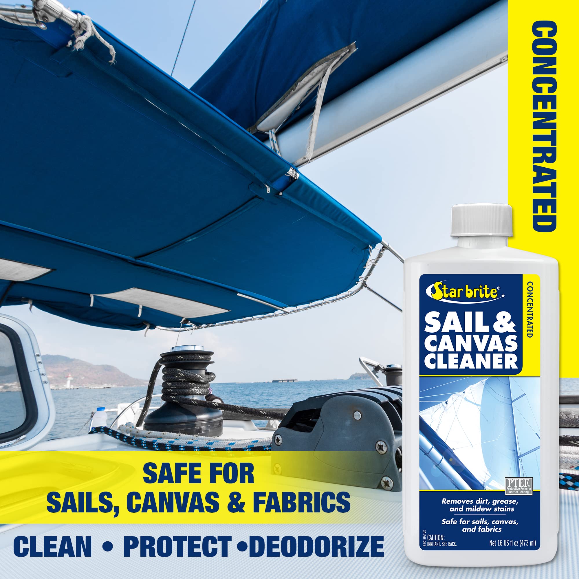 Star Brite Concentrated Sail & Canvas Cleaner - Specially Formulated For All Natural & Synthetic Fabrics - Deep Cleans, Protects