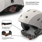 Stomp Ski & Snowboarding Snow Sports Helmet With Build-In Pocket In Ear Pads For Wireless Drop-In Headphone (Matte Grey, X-Large
