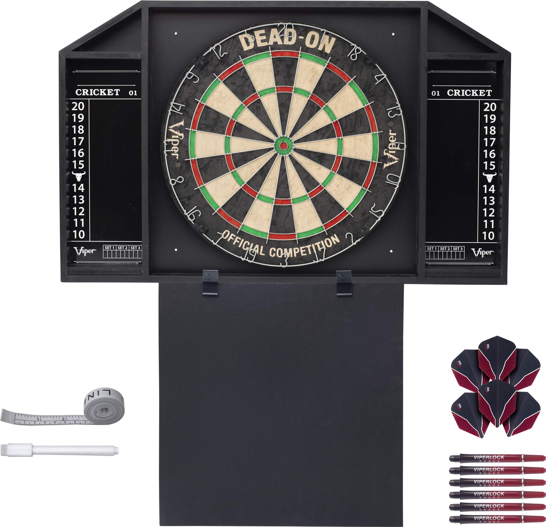 Viper By Gld Products Resolute Dart Backboard, Dead On, Viper V100 Standard Red Flights, Viperlock Shade Medium Red Shafts, Addi
