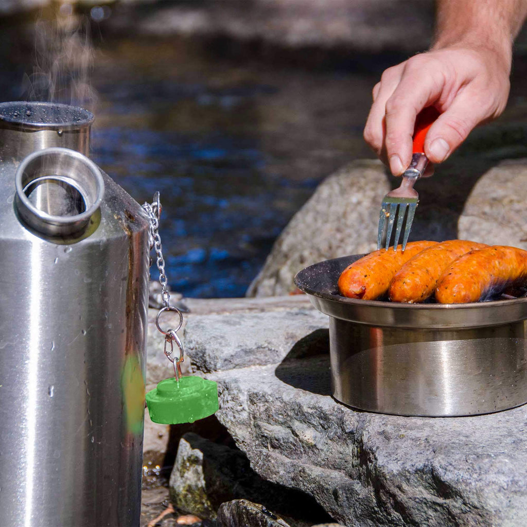 Kelly Kettle Base Camp Stainless Steel Basic Kit 54 Oz.(1.6 Ltr) Large Stainless Steel Camp Kettle, Lightweight Camping Kettle W