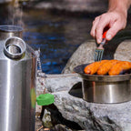 Kelly Kettle Base Camp Stainless Steel Basic Kit 54 Oz.(1.6 Ltr) Large Stainless Steel Camp Kettle, Lightweight Camping Kettle W