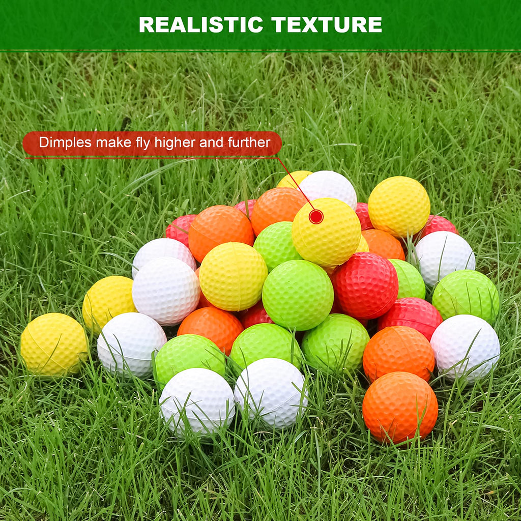 Bac-Kitchen 40 Pack Foam Golf Practice Balls - Realistic Feel And Limited Flight Training Balls For Indoor Or Outdoor