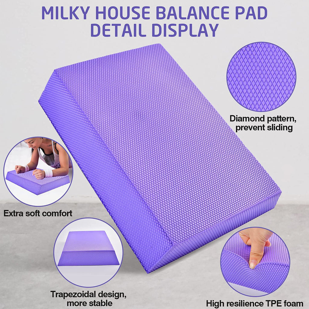 Balance Board, Foam Pad Yoga Mat, Balancing Exercises Mat, Non-Slip Knee Rocker Board Physical Therapy Cushioned Turn Boards For