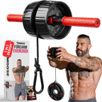 Dmoose Forearm Strength Trainer - Hand, Wrist, And Forearm Trainer - Durable Pvc Anti-Slip Grip Handles And Quick Locking Mechan