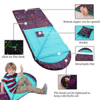Acecamp 3 Seaons Sleeping Bags For Kids Boys And Girls, Glowing In The Dark, Lightweight, Perfect For Slumber Parties, Camping A