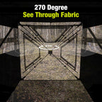Tidewe Hunting Blind 270See Through With Silent Magnetic Door & Sliding Windows, 2-3 Person Pop Up Ground Blind With Carrying Ba