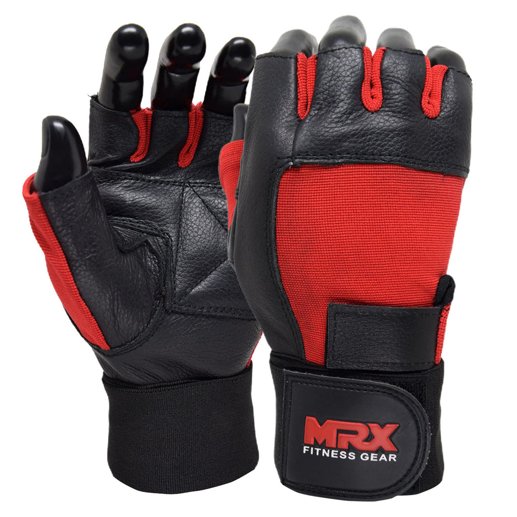 Mrx Weight Lifting Gloves Gym Fitness Exercise Bodybuilding Workout Powerlifting Red (Medium)