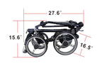 Qwik-Fold 4 Wheel Folding Push Pull Golf Cart - Foot Brake - One Second To Open & Close! (Black/Charcoal)