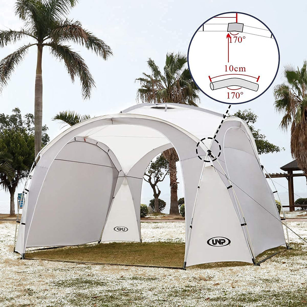 Unp Easy Beach Tent Pop Up Canopy Upf50+ Tent With Side Wall, Ground Pegs, And Stability Poles, Sun Shelter Rainproof, Waterproo