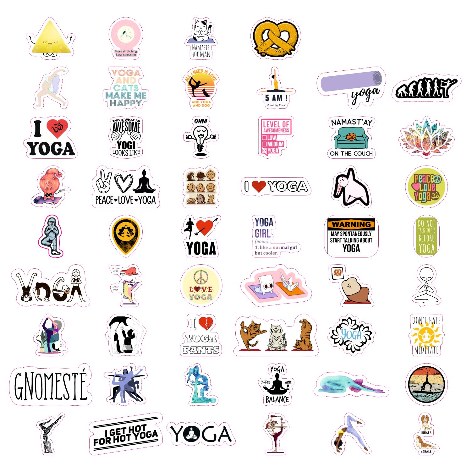 100Pcs Yoga Stickers And Decals, Yoga Gifts For Women, Yoga Gifts For Yoga Instructor, Yoga Lover, Yoga Gifts For Mom, Yoga Stic