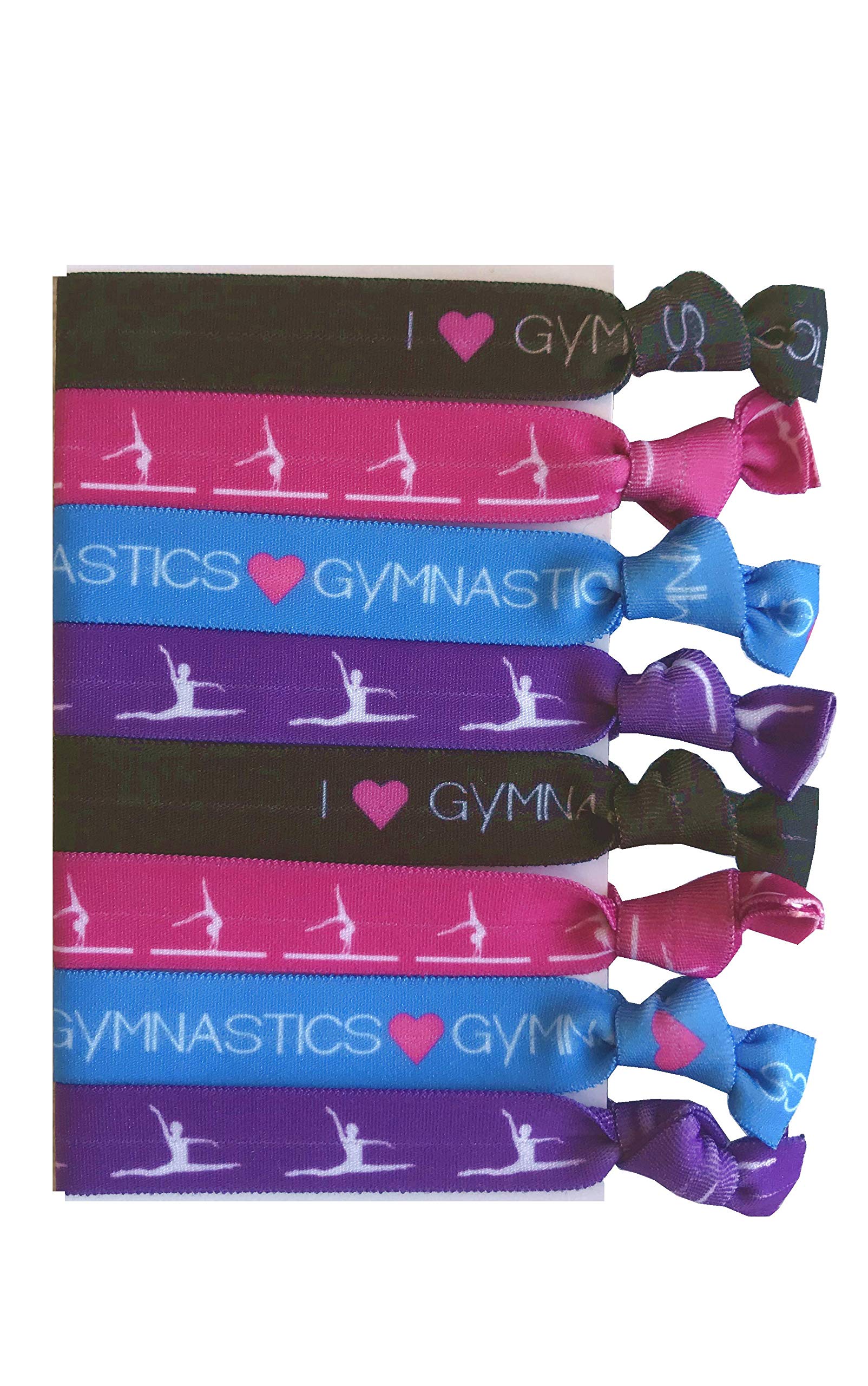 8 Piece Gymnastics Gift Hair Elastics - Gymnastics Gifts For Gymnasts, Women, Girls, Gymnastics Coaches, Gymnastics Classes, Gir