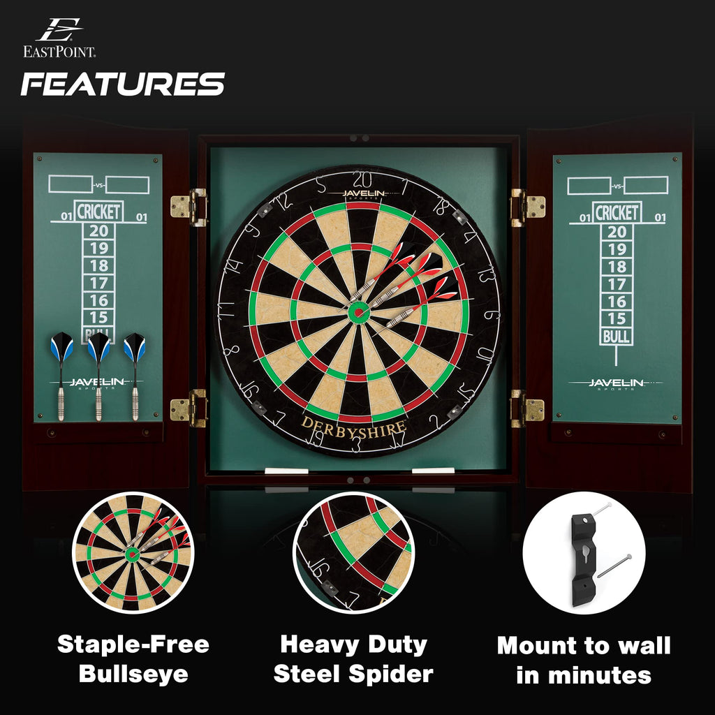 Eastpoint Sports Derbyshire Bristle Dartboard And Cabinet Set, Green