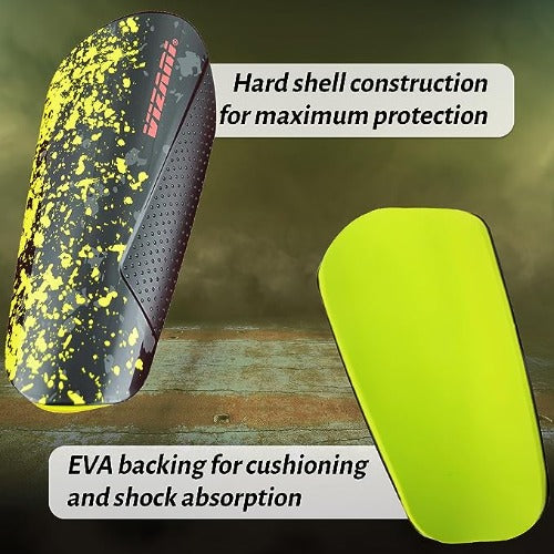 Elite Soccer Shin Guard with Compression Sleeve-Black/Yellow/Red - Vizari Sports
