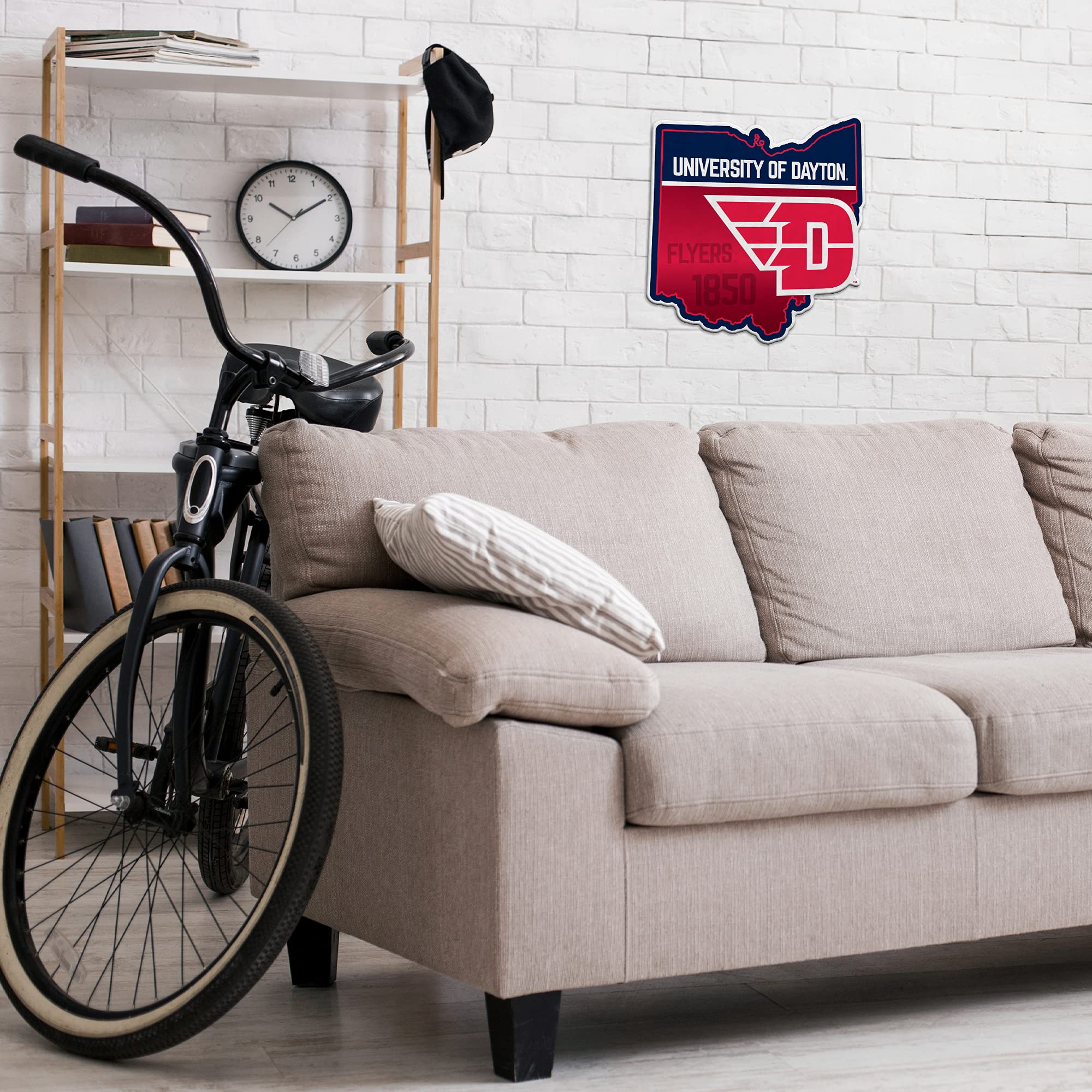 Rico Industries Ncaa Dayton Flyers State Shape Shape Cut Pennant - Home And Living Room D  Cor - Soft Felt Ez To Hang