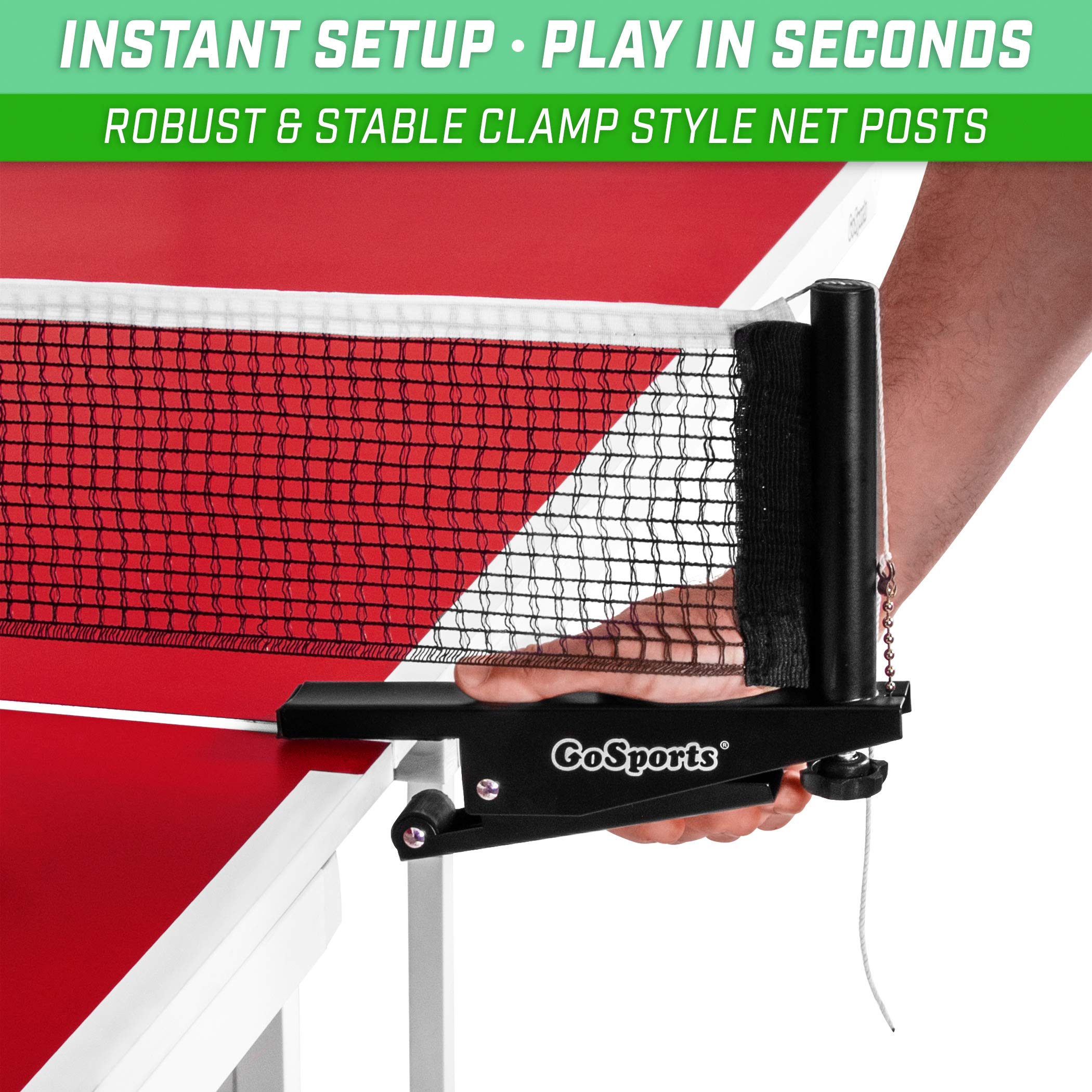 Gosports Universal Regulation Table Tennis Net With Clamps 72 Inch Tournament Regulation Net With Adjustable Side Posts