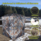 Thunderbay Spur Collector 2 Person Hunting Blind, Portable Ground Blind With Silent Sliding Window, Portable Durable Hunting Ten