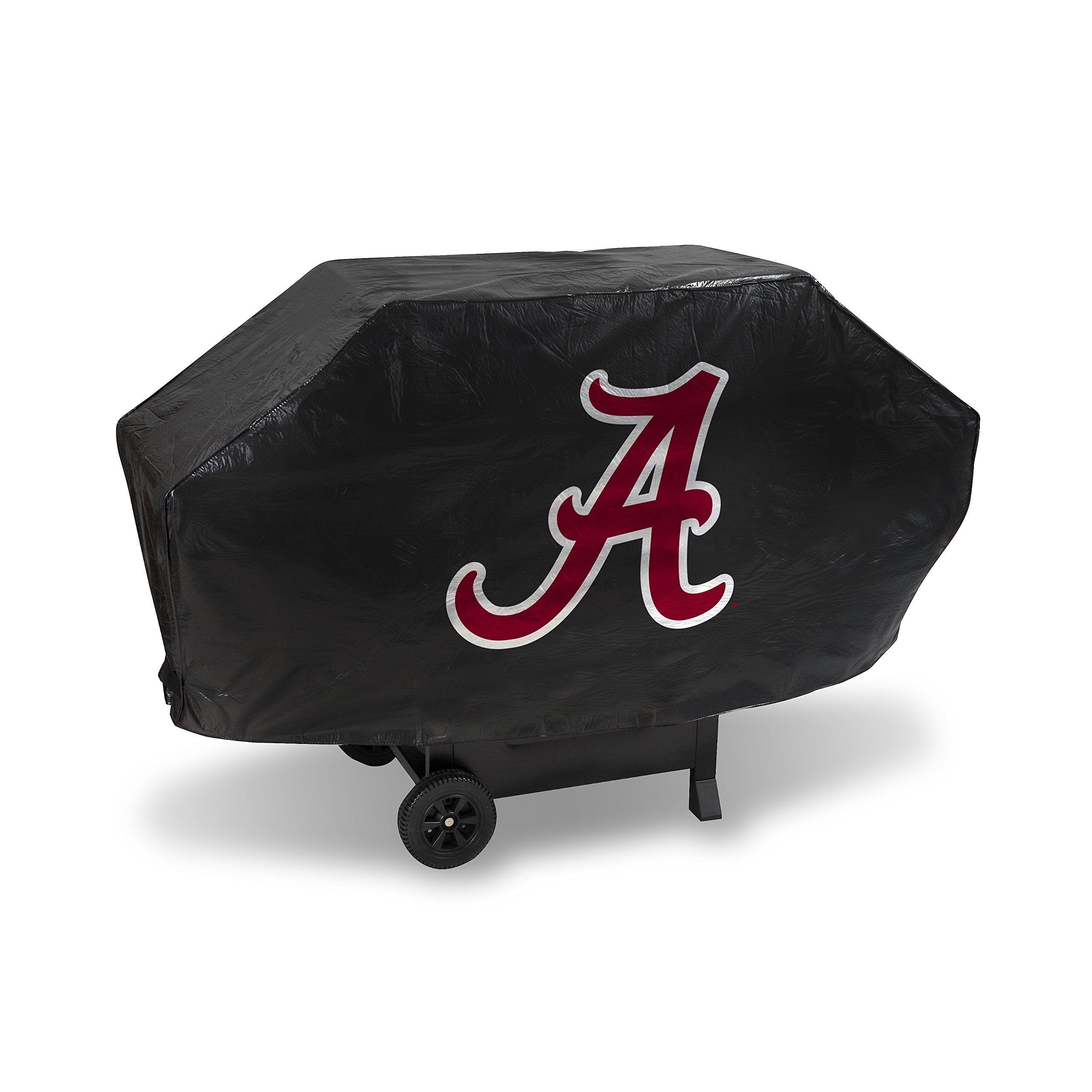 Rico Industries NCAA Alabama Crimson Tide Black Deluxe Grill Cover Deluxe Vinyl Grill Cover - 68 Wide/Heavy Duty/hook and loop S