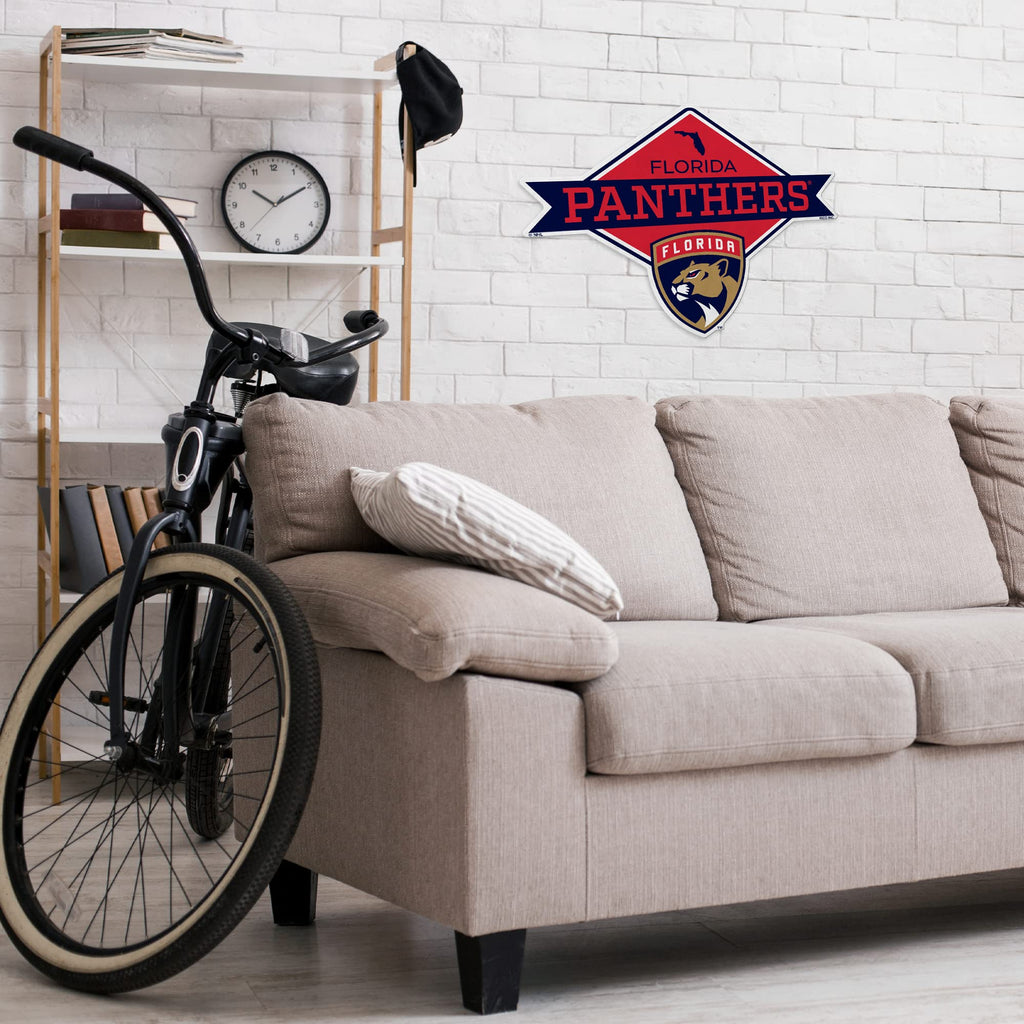 Rico Industries Nhl Florida Panthers Diamond Shape Cut Pennant - Home And Living Room D  Cor - Soft Felt Ez To Hang 18X0.10X18