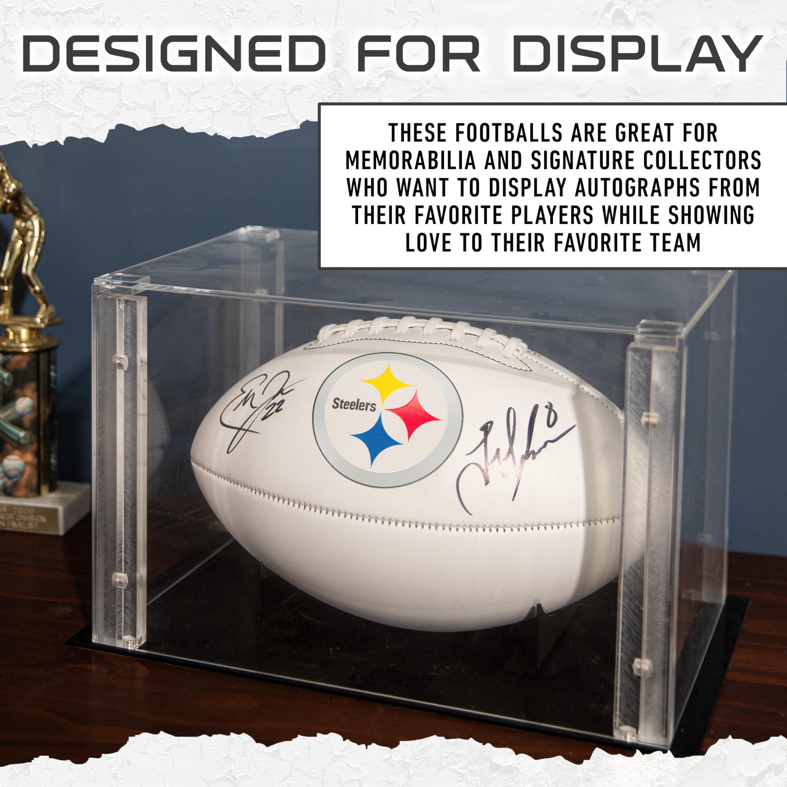 Franklin Sports Nfl Pittsburgh Steelers Autograph Football - Official Size White Panel Souvenir Football For Autographs + Signat