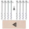 Ground Anchors Screw In - 12'' Set Of 8 With Drill Bit - Earth Anchors - Ground Stakes Heavy Duty - Mobile Home Anchors - Shed A