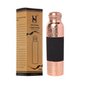 Pure Copper Water Bottle for Ayurvedic Health Benefits, 1000 Ml (33.81 Fl Oz) (Color Pattern)