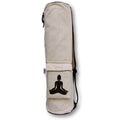 WishKraft Canvas Yoga Mat Bag [Natural Beige Carry Bag] Full Easy Access Zip Cover, Multi Functional Storage Pockets & Adjustabl