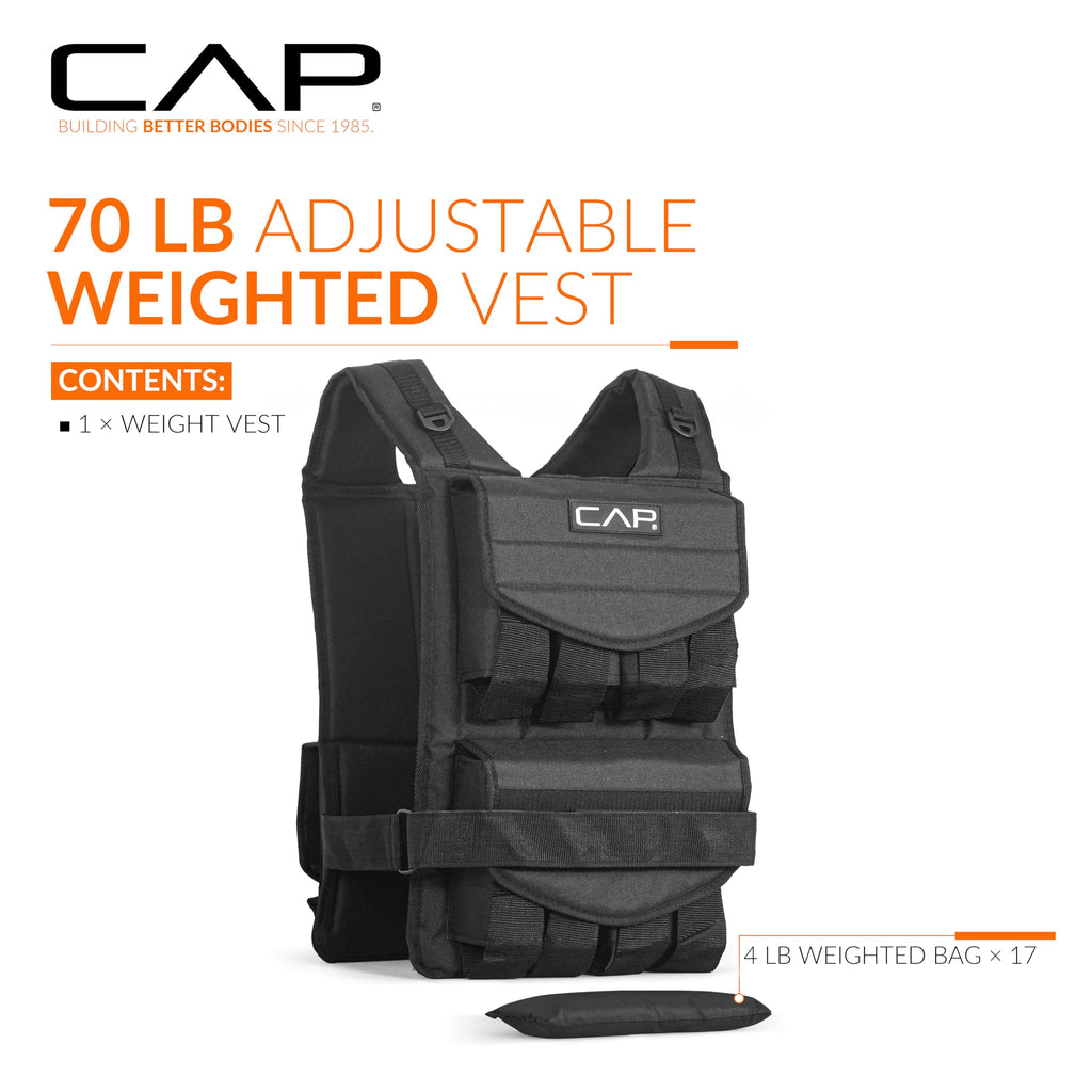 Cap Barbell Adjustable Weighted Vest, 70 Lb
