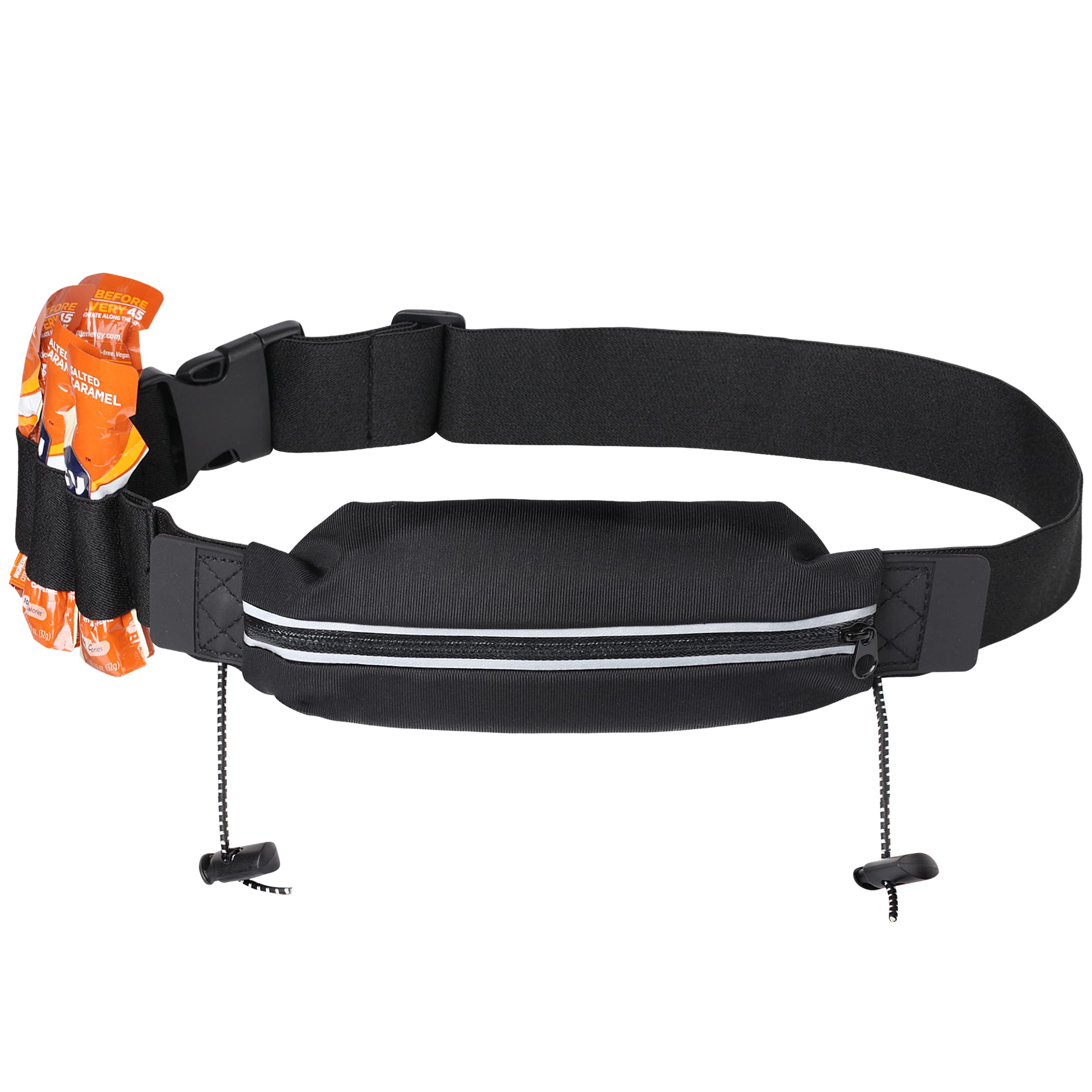 Reflective Running Race Bib Belt With Elastic Webbing - Lightweight Fits All Waist Sizes 30