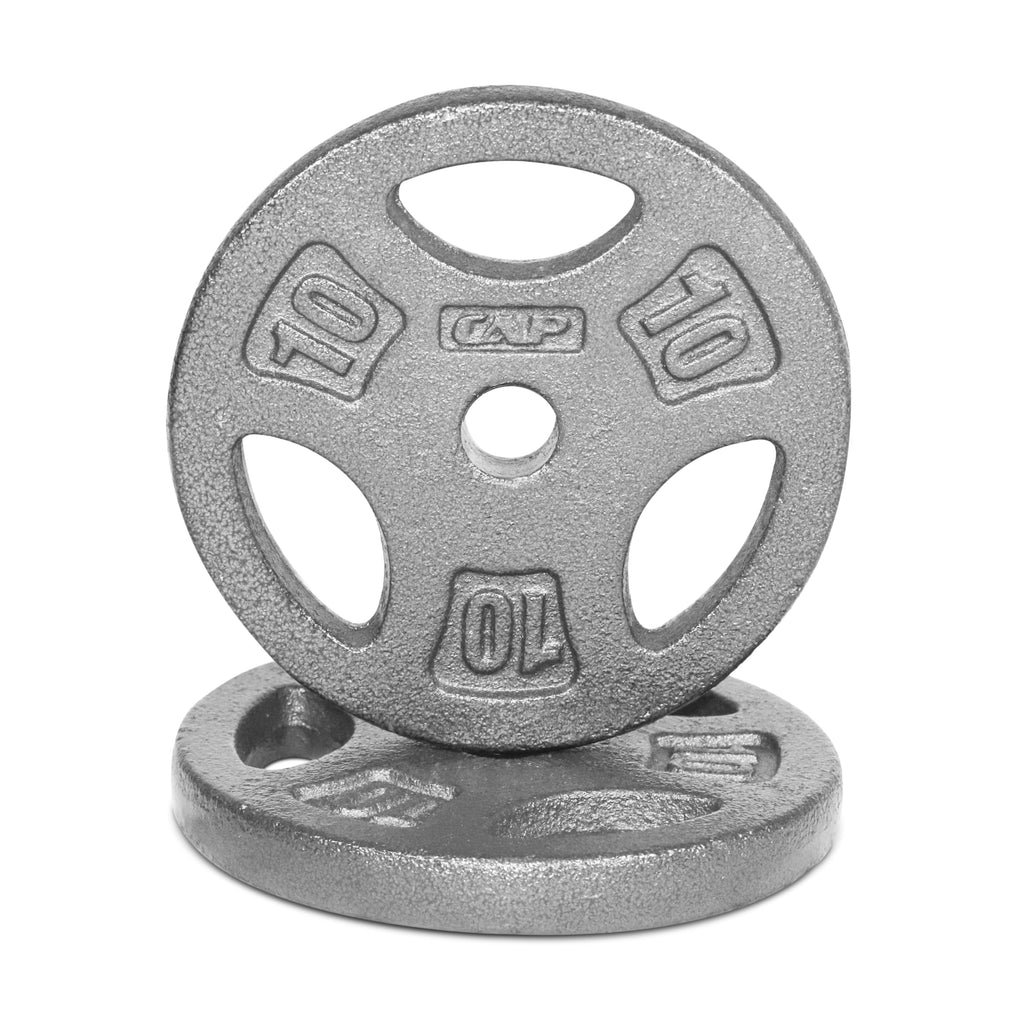 Cap Barbell Standard 1-Inch Grip Weight Plates 10 Lbs Gray, Pack (X2) (Rwpis-010A)