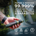 Survivor Filter Squeeze Kit - Water Purifier Survival Straw With Collapsible Water Bottle - Virus Tested Survival Straw With 3 S