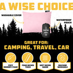 Wise Owl Outfitters Camping Pillow - Memory Foam Travel Pillow for Airplane Sleeping, Hiking, Backpacking & Outdoor Use - Small