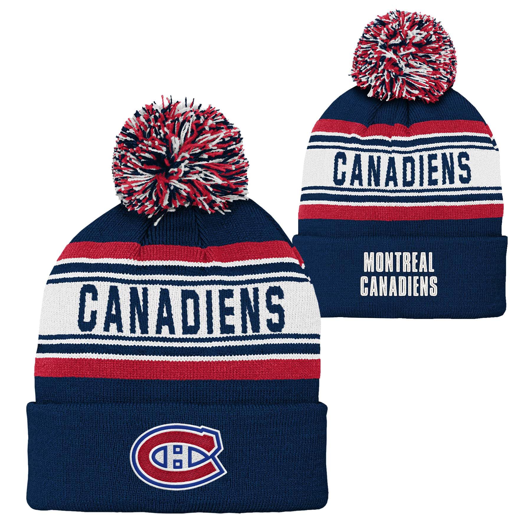 Nhl Kids Youth Official Primary Logo Sport Knit Cold Weather Cuffed Pom Beanie Hat (Us, Alpha, One Size, Montreal Canadiens)