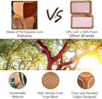 Cork Yoga Blocks 2 Pack Set -Natural Cork From Portugal, 9''X6''X4'' Yoga Blocks Non-Slip&Anti-Tilt For Women Men, Lightweight,