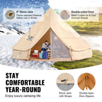 Vevor Canvas Bell Tent, Yurt Tents 4 Seasons 4 M/13.12 Ft, Canvas Tents For Camping With Stove Jack Holds Up To 6 People, Family