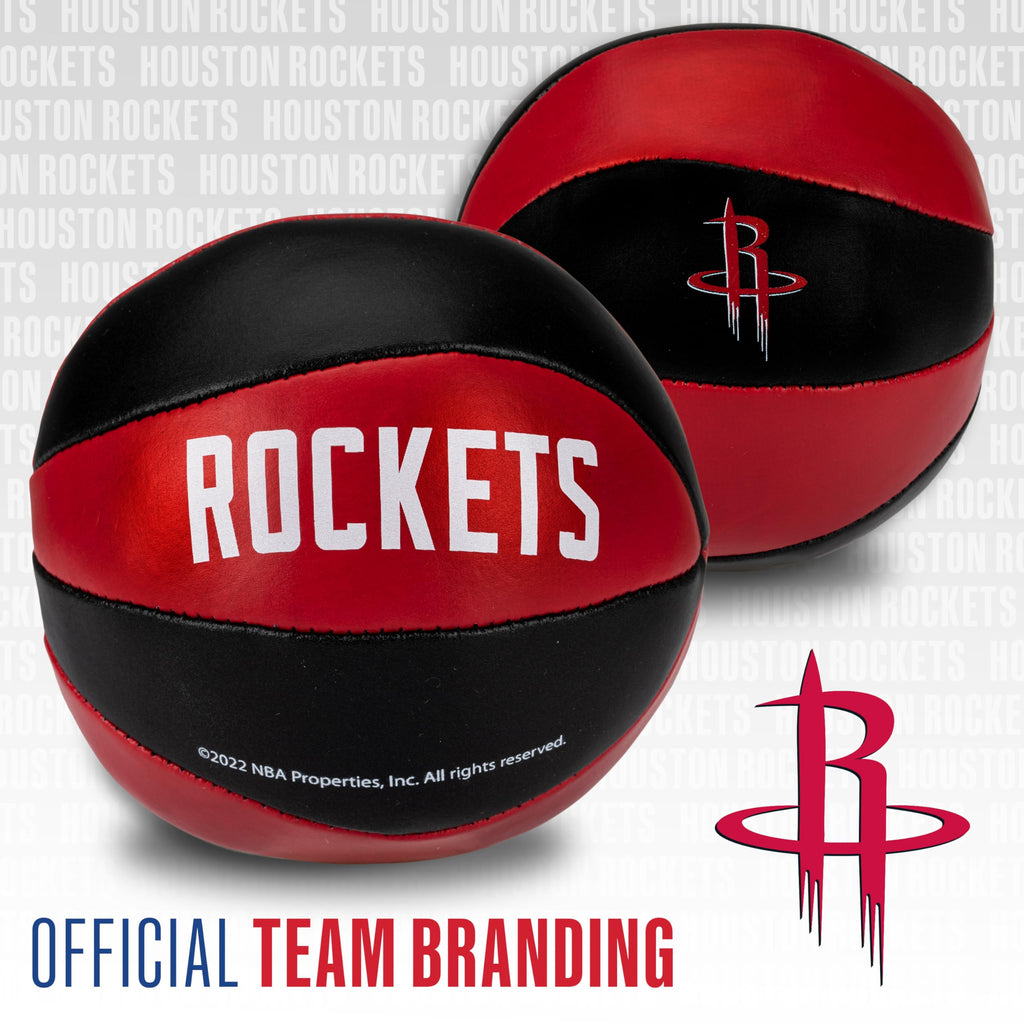 Franklin Sports Nba Houston Rockets Toy Basketballs - 2 Pack Of Kids Soft Mini Basketballs For Over The Door + Indoor Hoops - Nb