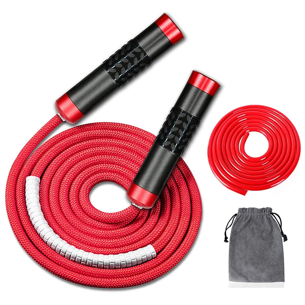 Redify Weighted Jump Rope For Workout Fitness(1Lb), Tangle-Free Ball Bearing Rapid Speed Skipping Rope For Mma Boxing Weight-Los