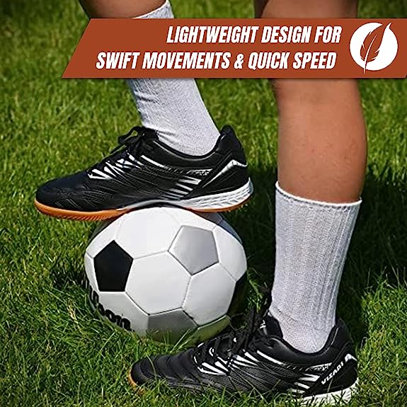 Valencia Indoor Soccer Shoes -Black/White - Vizari Sports