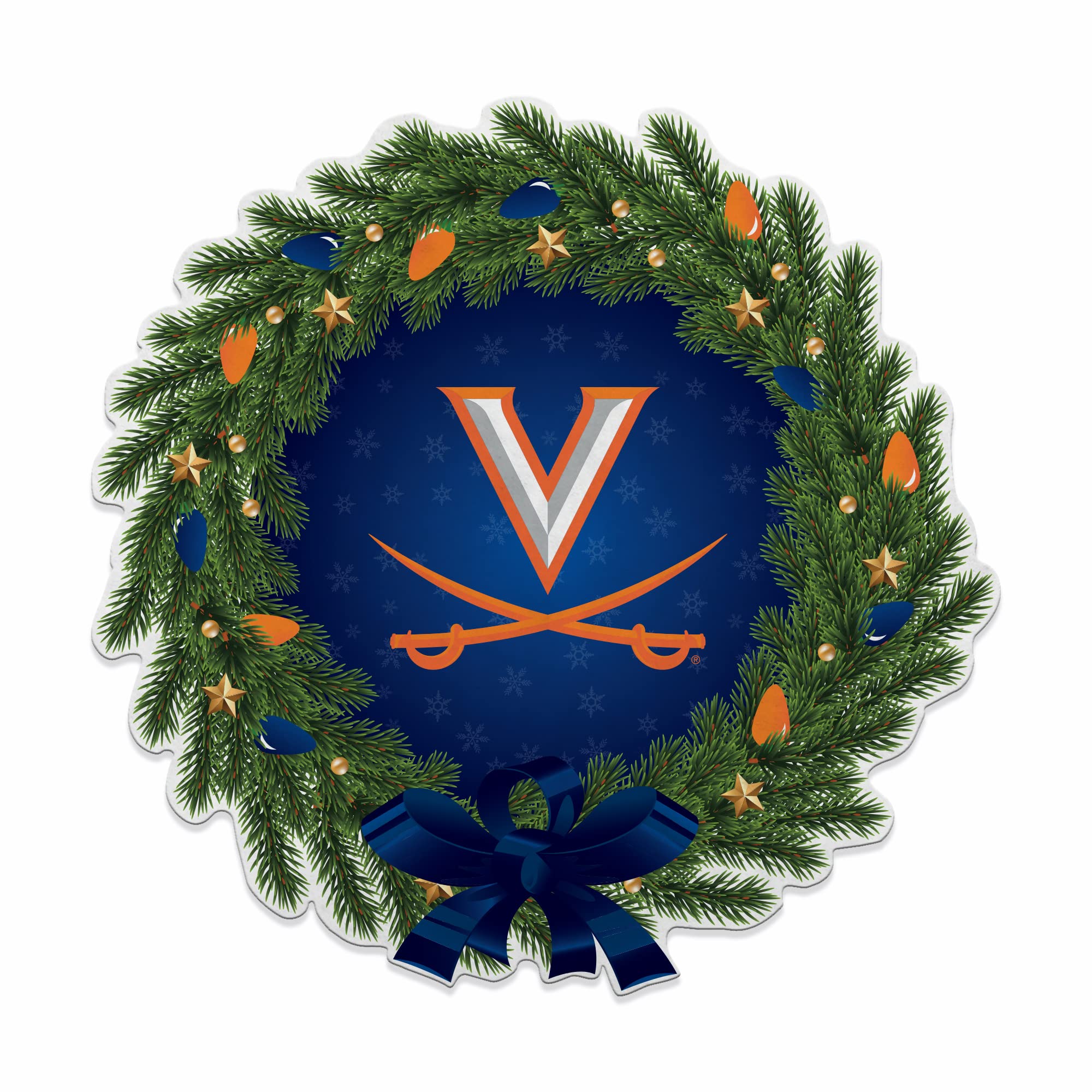 Rico Industries Ncaa Virginia Cavaliers Wreath Shape Cut Pennant - Home And Living Room D  Cor - Soft Felt Ez To Hang
