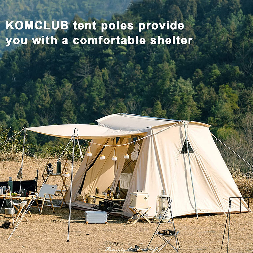 Komclub Telescoping Tent Poles Tarp Poles Adjustable 94.5'' Camping Poles Lightweight Tent Poles Stainless Steel Rods For Campin