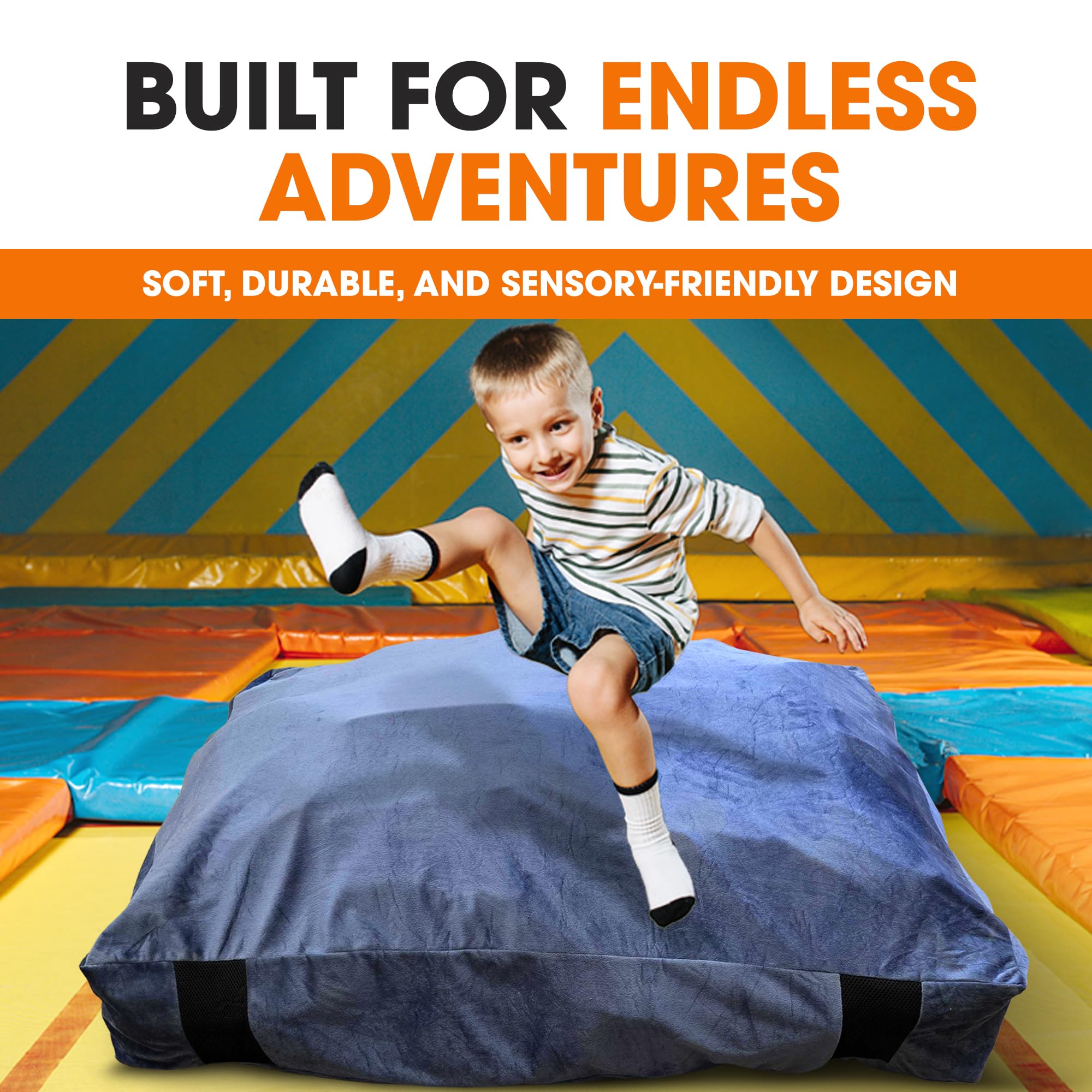 Cheer Collection Crash Pad - Crash Pads for Kids Sensory with Washable Cover - Sensory Room Must Haves - Crash Mat (4 x 4 FT)