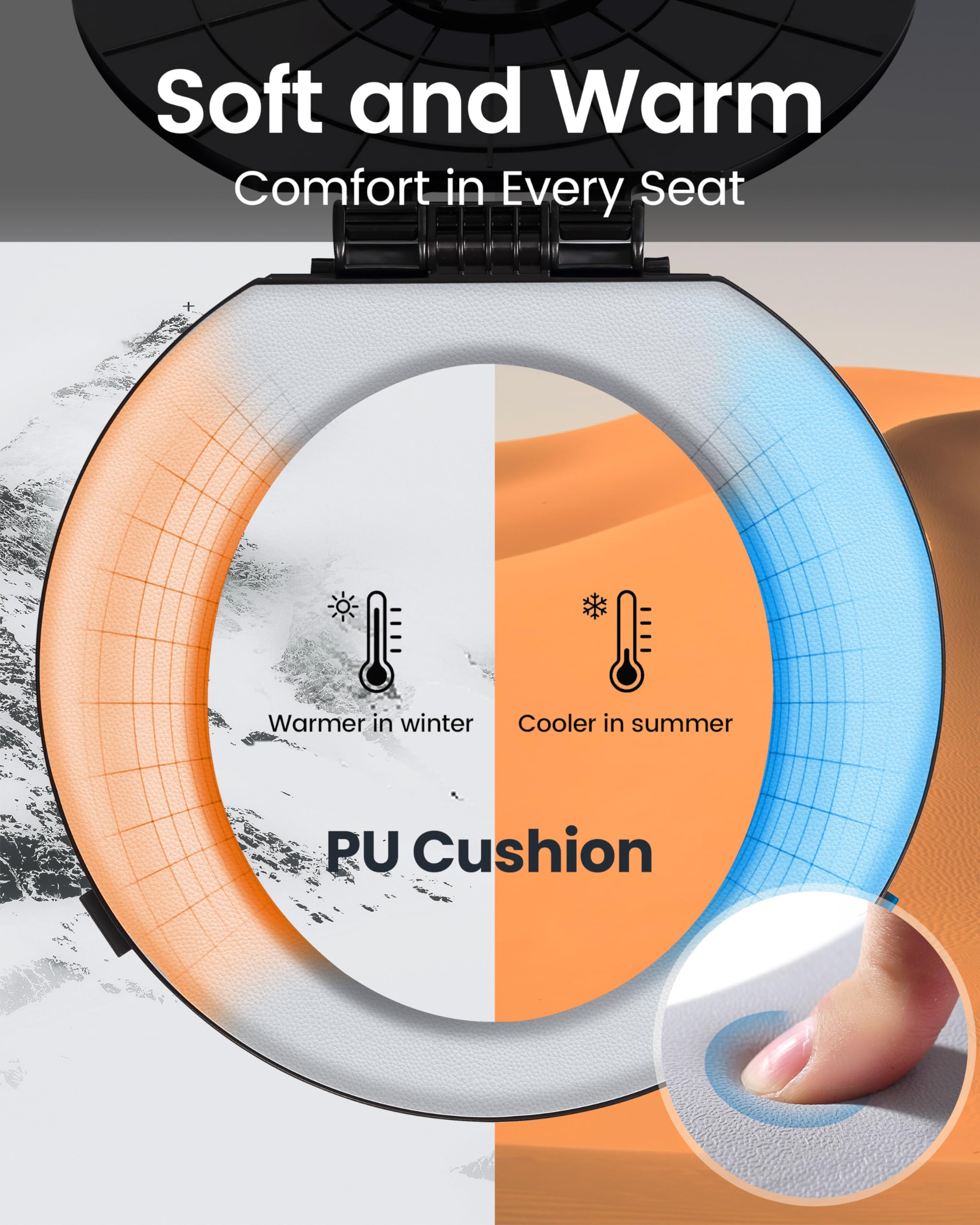 Triptips 2025 New Upgrade Retractable Portable Toilet Foldable With Soft Cushion Height Adjustable Travel Toilet For Car Camping