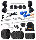 Kore Pvc 50 Kg Combo 343 With Pvc Dumbbells Home Gym Kit, Multicolour